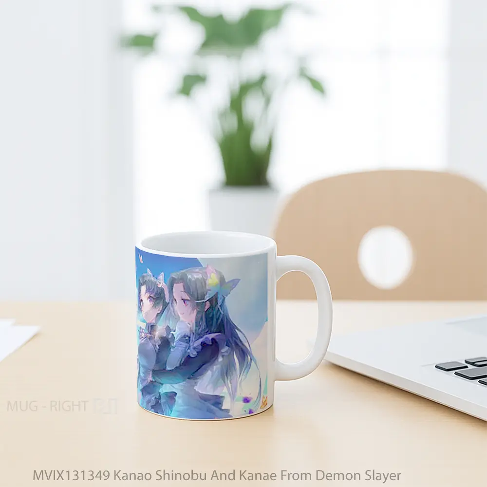 Mug Kanao Shinobu And Kanae From Demon Slayer Cangkir Anime - All-side / Desain