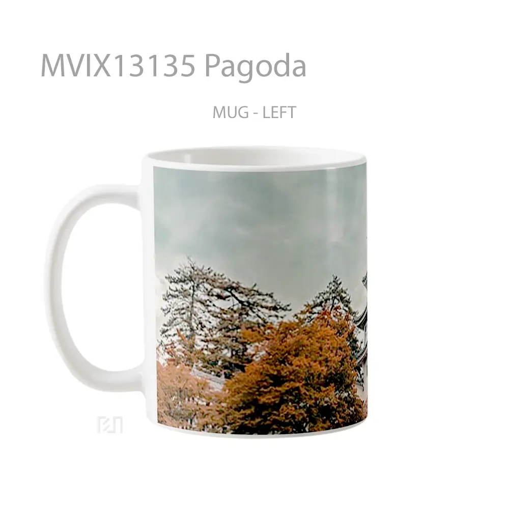 Mug Pagoda Gelas Keramik Unik - All-side / Desain