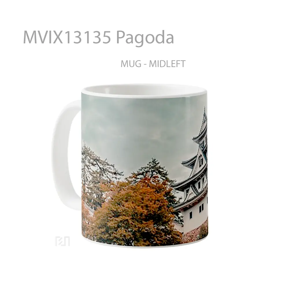 Mug Pagoda Gelas Keramik Unik - All-side / Desain