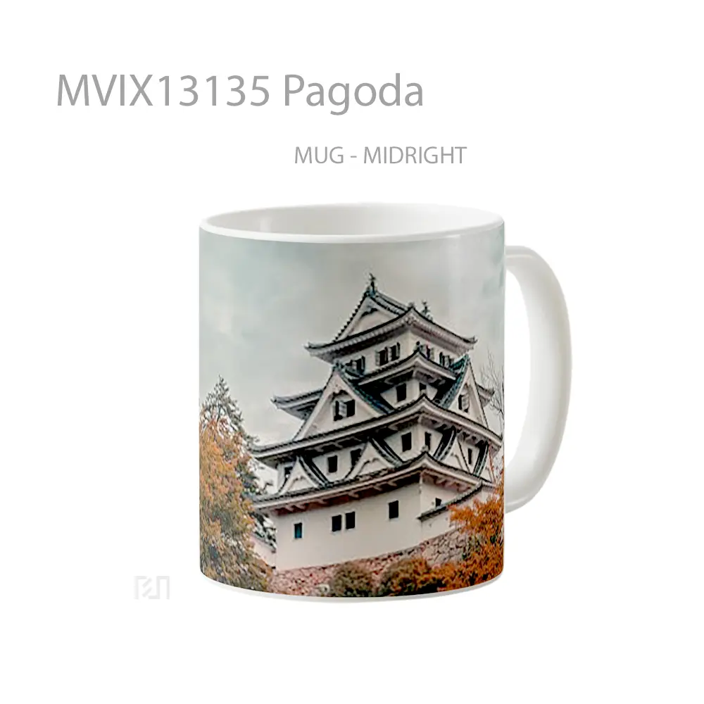 Mug Pagoda Gelas Keramik Unik - All-side / Desain