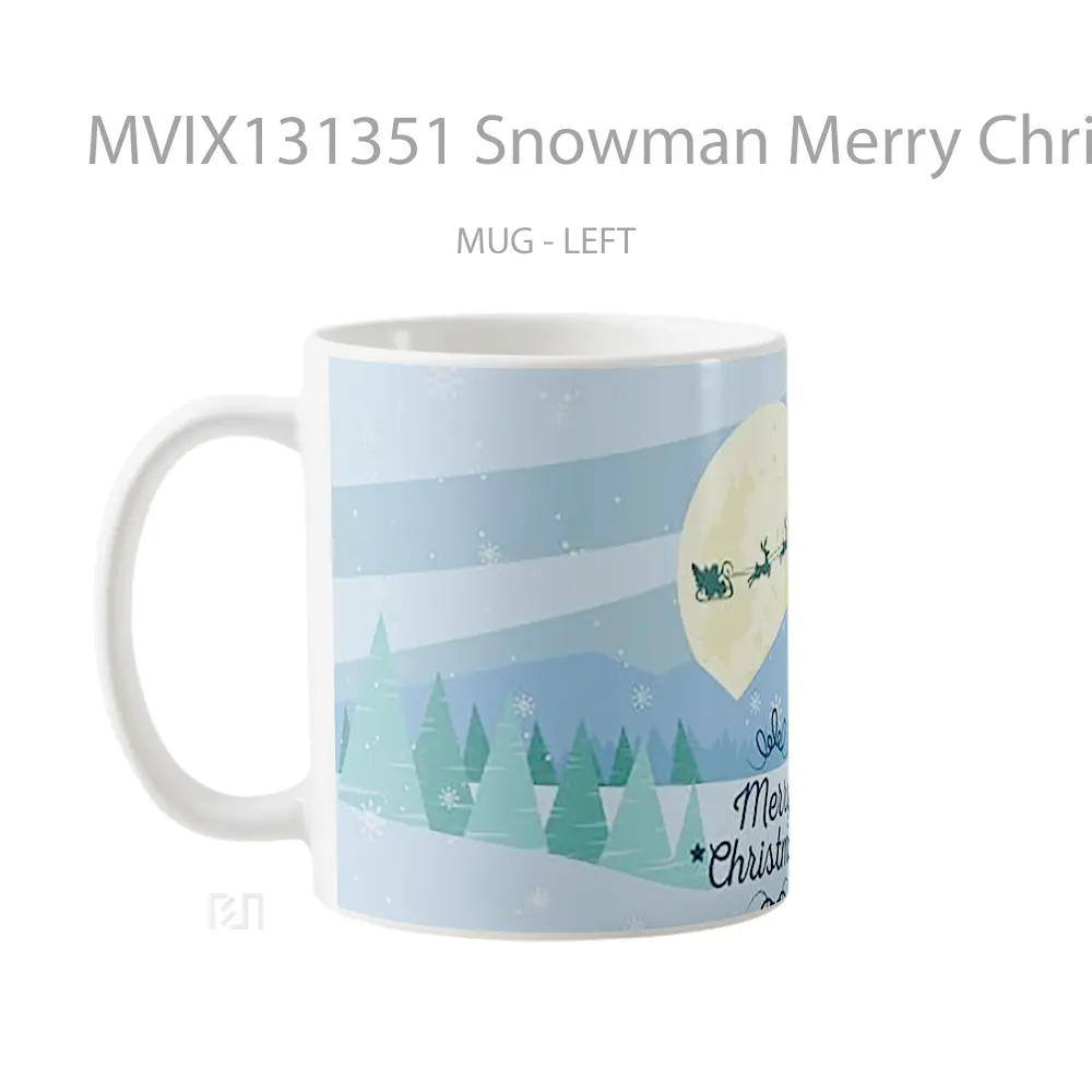 Mug Snowman Merry Christmas Gelas Keramik Unik - All-side / Desain