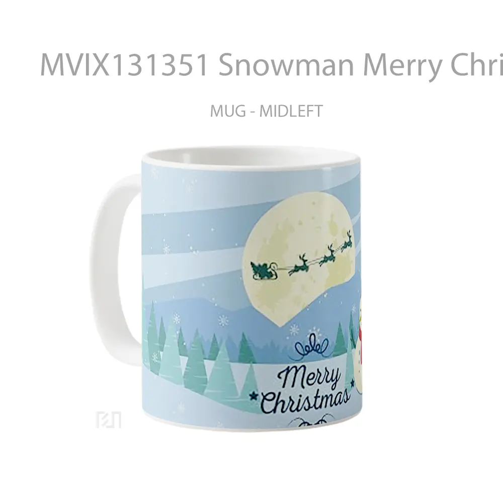 Mug Snowman Merry Christmas Gelas Keramik Unik - All-side / Desain