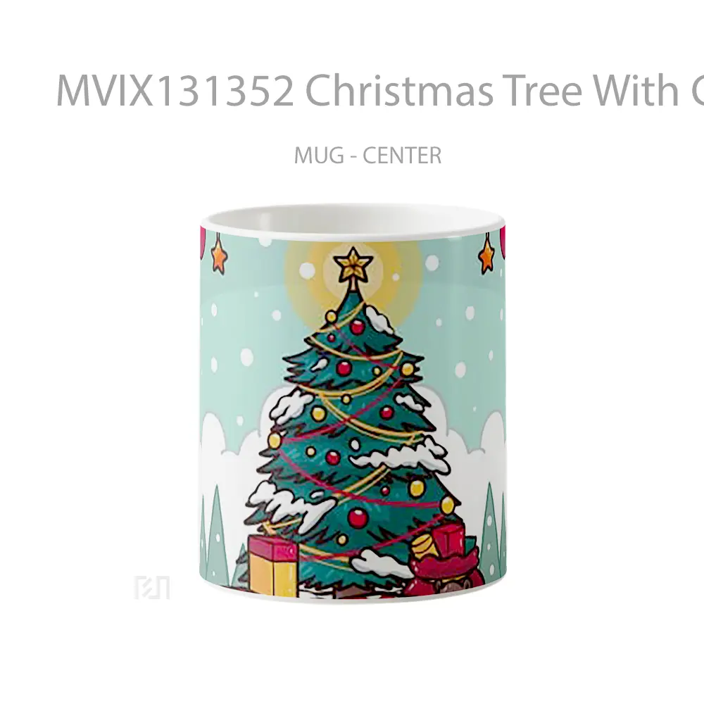 Mug Christmas Tree With Gifts Gelas Pemandangan Alam