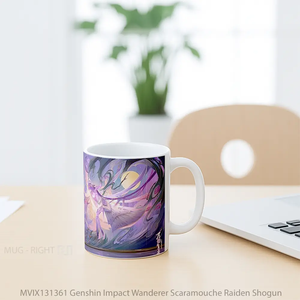 Mug Genshin Impact Wanderer Scaramouche Raiden Shogun Cangkir Gamer - All-side / Desain
