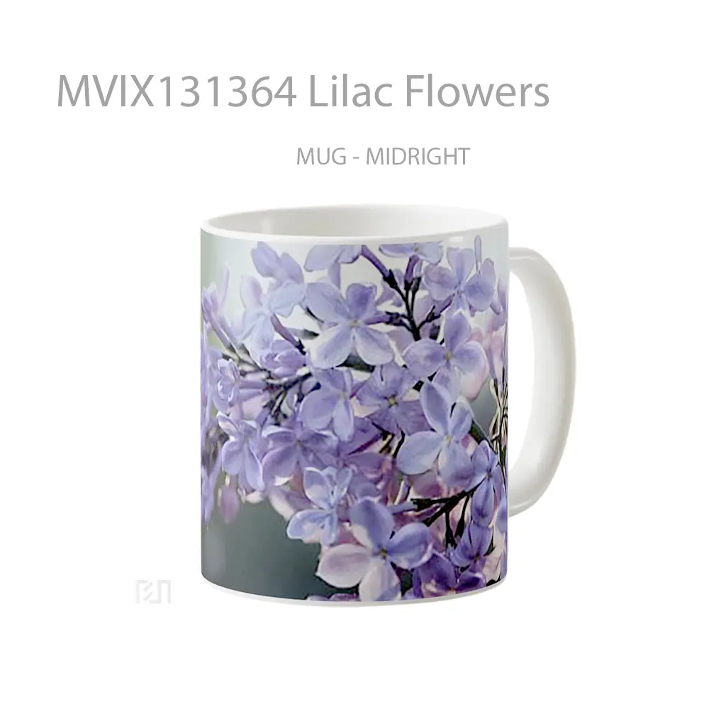 Mug Lilac Flowers Gelas Pemandangan Alam - All-side / Desain