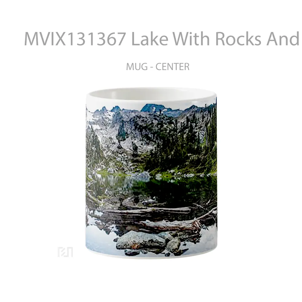 Mug Lake With Rocks And Mountain Gelas Pemandangan Alam