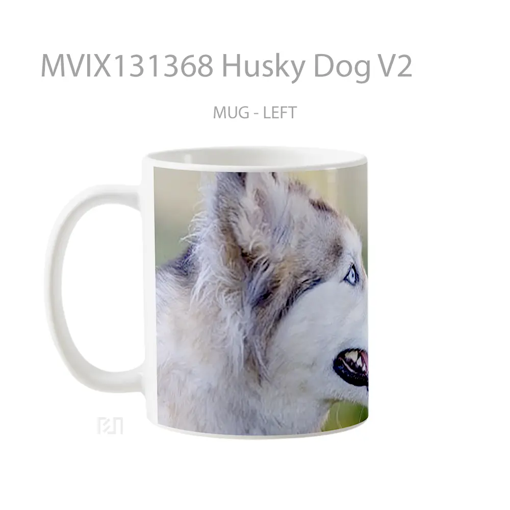 Mug Husky Dog V2 Gelas Hewan Lucu - All-side / Desain