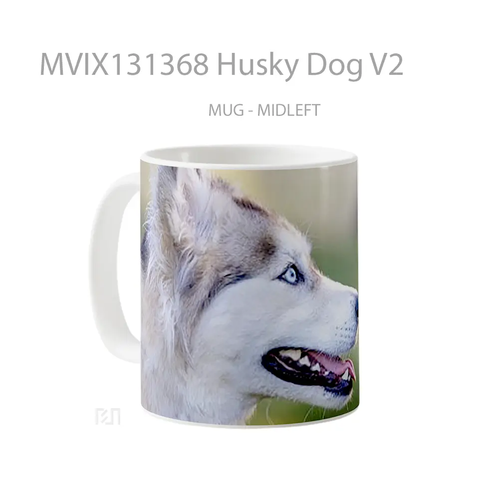 Mug Husky Dog V2 Gelas Hewan Lucu - All-side / Desain