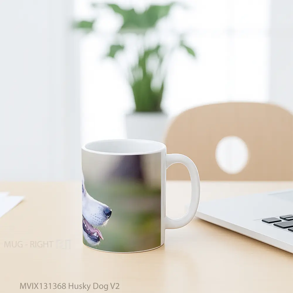 Mug Husky Dog V2 Gelas Hewan Lucu - All-side / Desain