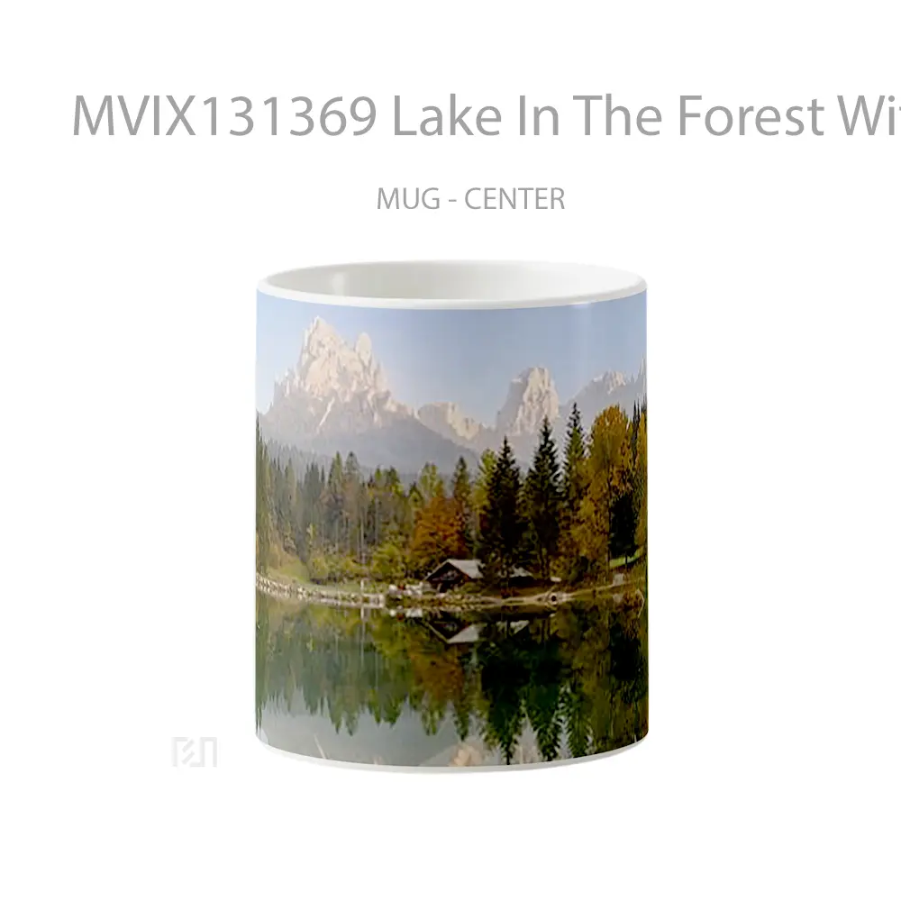 Mug Lake In The Forest With Mountains In Background Gelas Pemandangan Alam