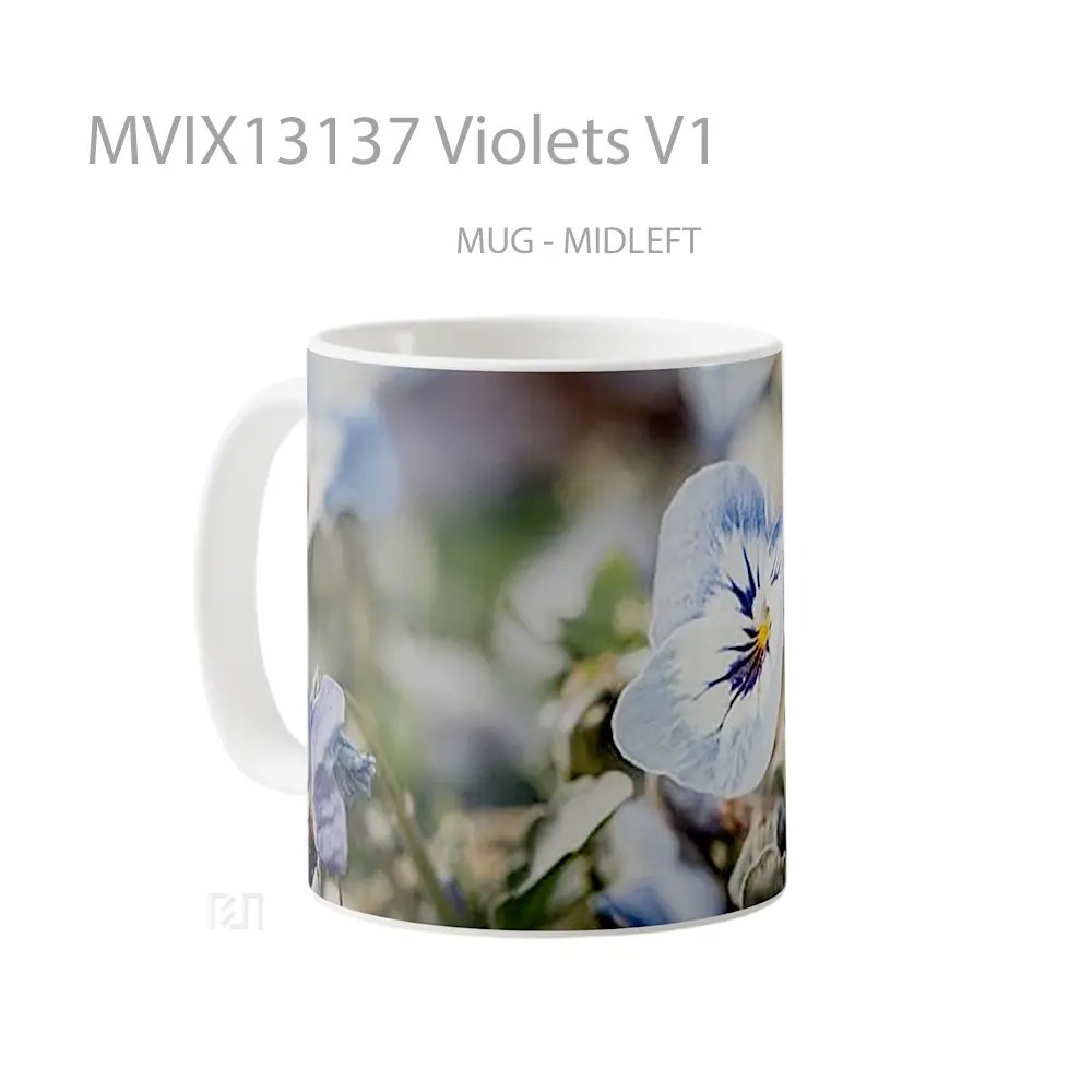Mug Violets V1 Gelas Keramik Unik - All-side / Desain