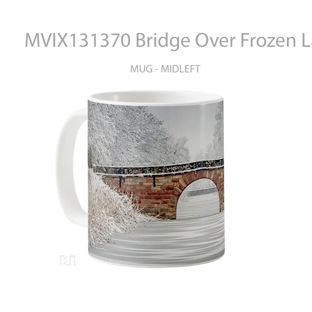 Mug Bridge Over Frozen Lake Gelas Pemandangan Alam - All-side / Desain