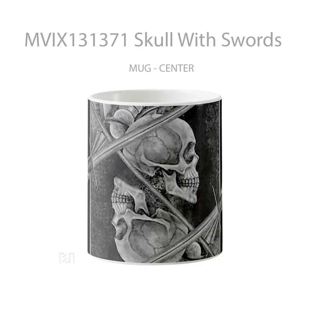 Mug Skull With Swords Gelas Keramik Unik
