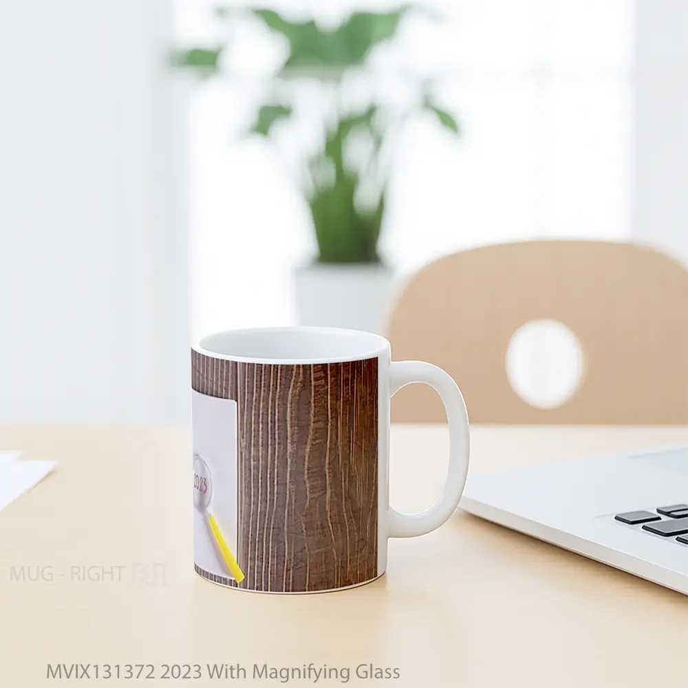 Mug 2023 With Magnifying Glass Gelas Keramik Unik - All-side / Desain