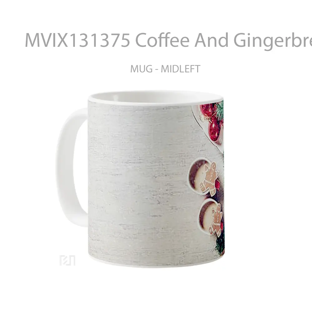 Mug Coffee And Gingerbread Cookies With Christmas Decorations Cangkir Kopi - All-side / Desain