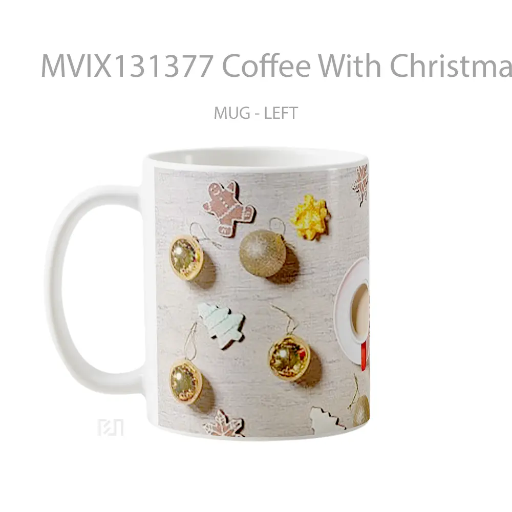 Mug Coffee With Christmas Bubbles Cangkir Kopi - All-side / Desain