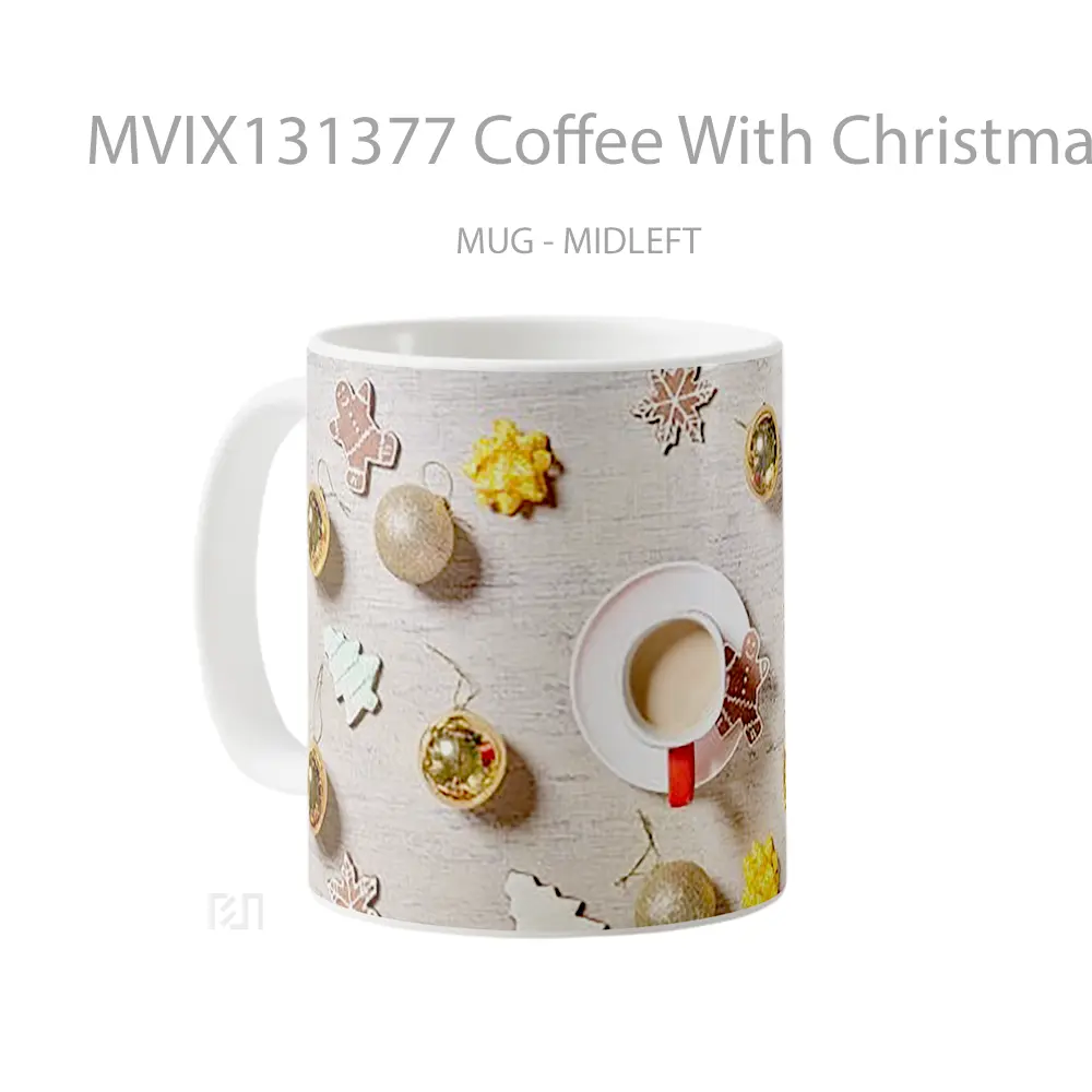 Mug Coffee With Christmas Bubbles Cangkir Kopi - All-side / Desain