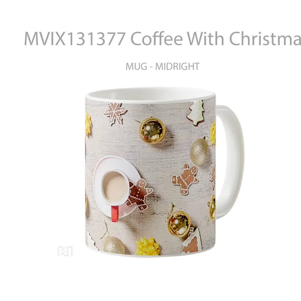 Mug Coffee With Christmas Bubbles Cangkir Kopi - All-side / Desain
