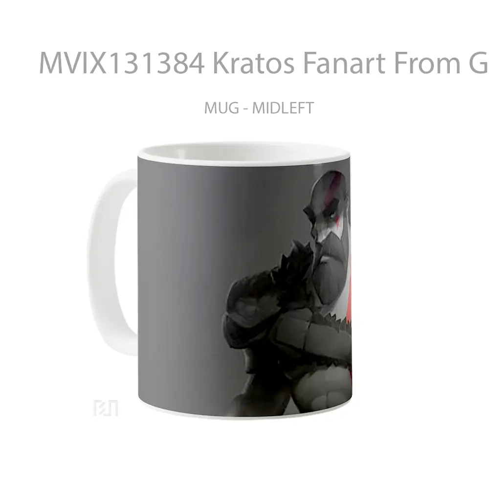 Mug Kratos Fanart From God Of War Gelas Keramik Unik - All-side / Desain