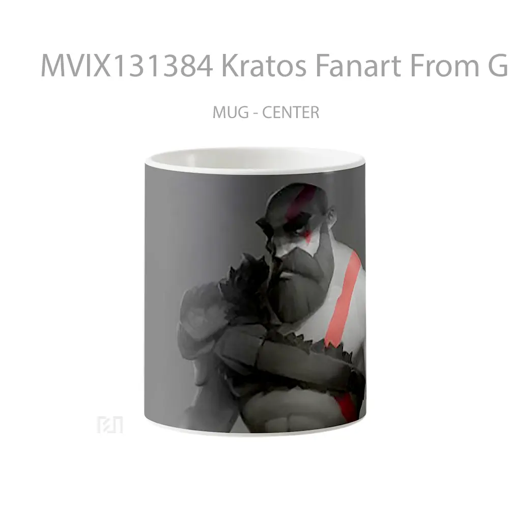 Mug Kratos Fanart From God Of War Gelas Keramik Unik