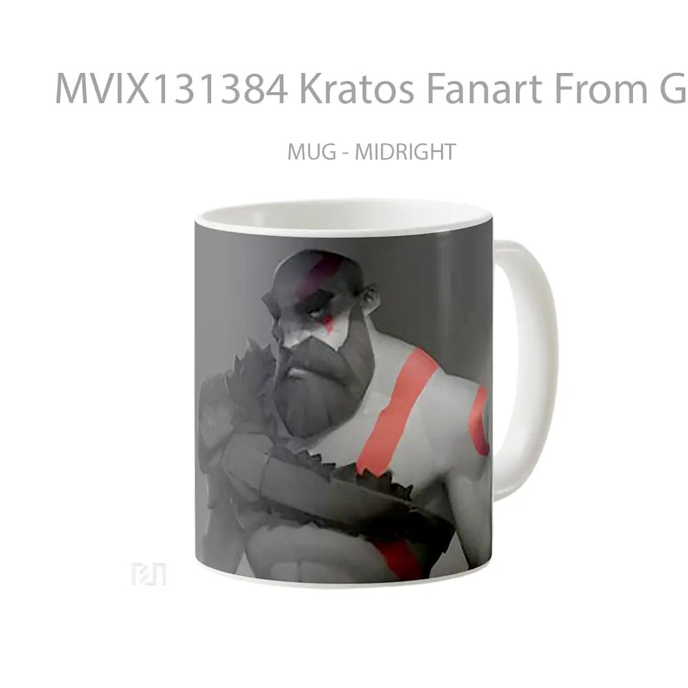 Mug Kratos Fanart From God Of War Gelas Keramik Unik - All-side / Desain