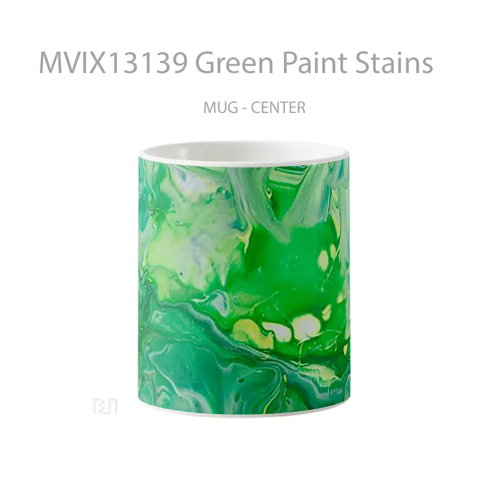 Mug Green Paint Stains Gelas Keramik Unik