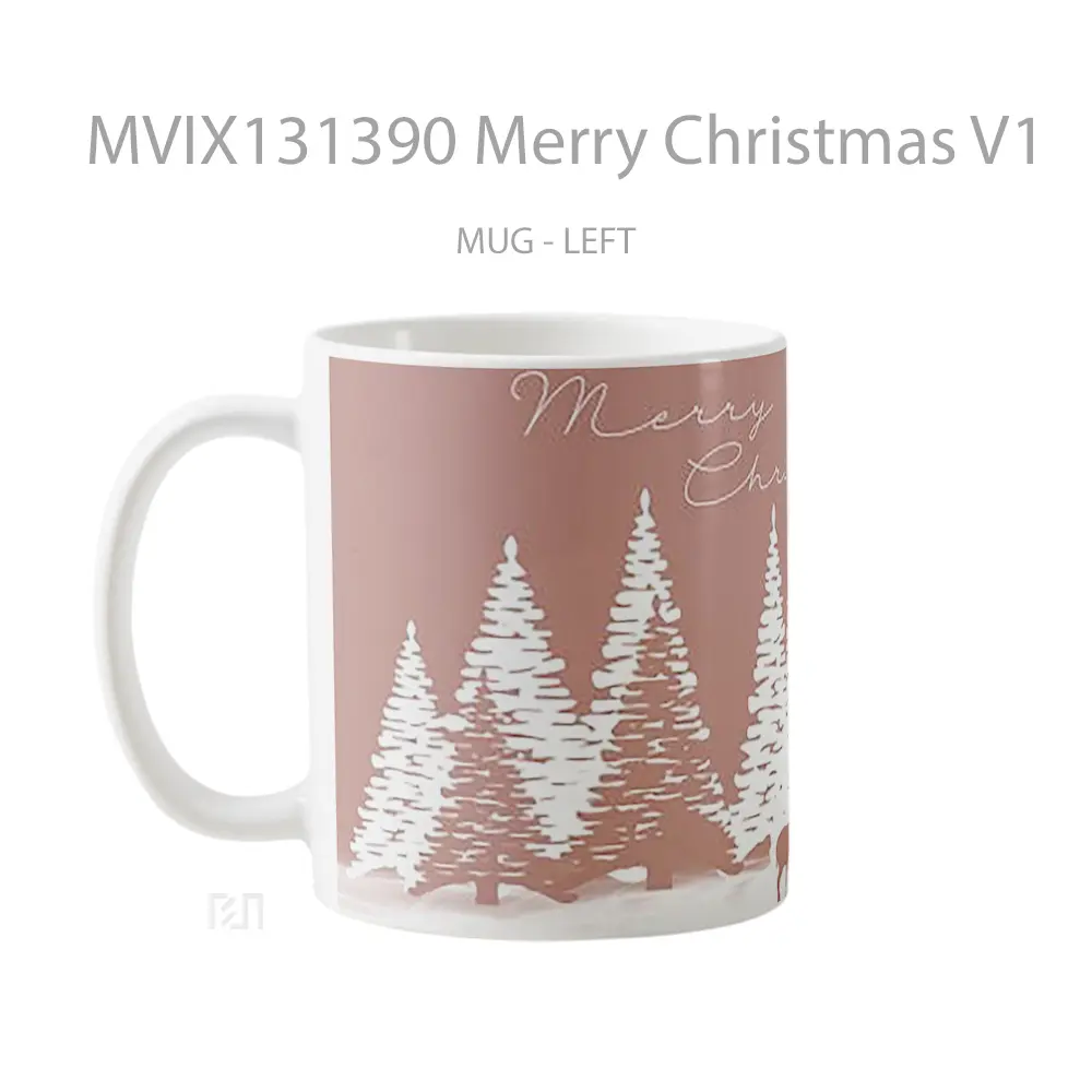 Mug Merry Christmas V1 Gelas Keramik Unik - All-side / Desain