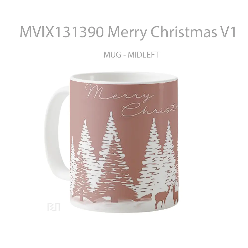 Mug Merry Christmas V1 Gelas Keramik Unik - All-side / Desain