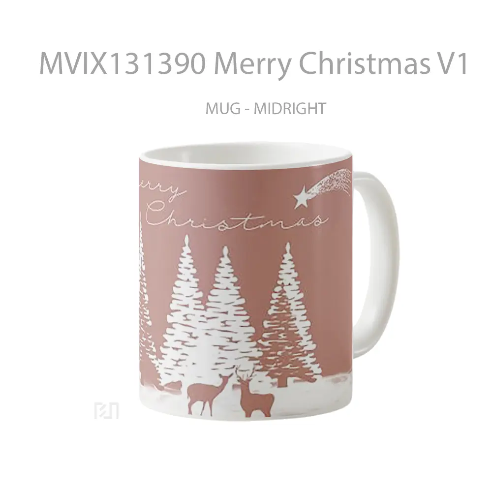 Mug Merry Christmas V1 Gelas Keramik Unik - All-side / Desain