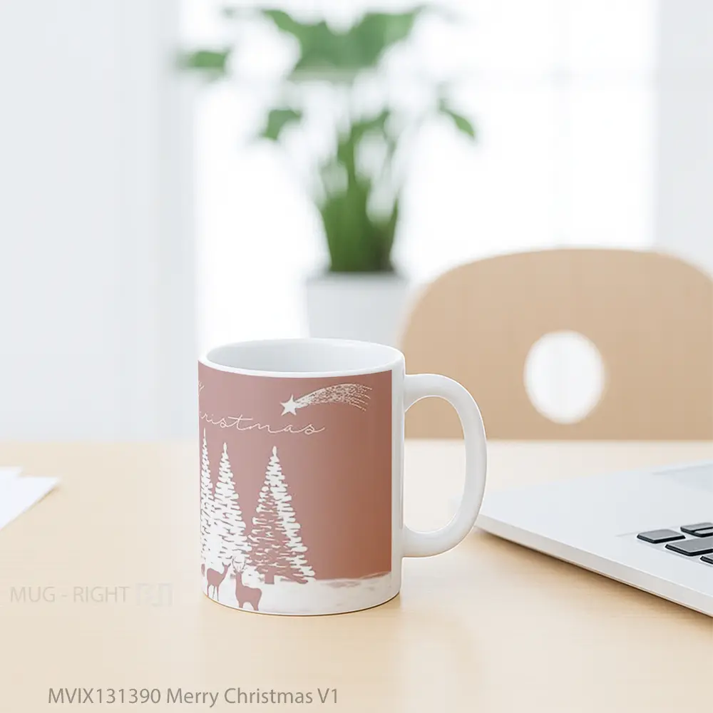 Mug Merry Christmas V1 Gelas Keramik Unik - All-side / Desain