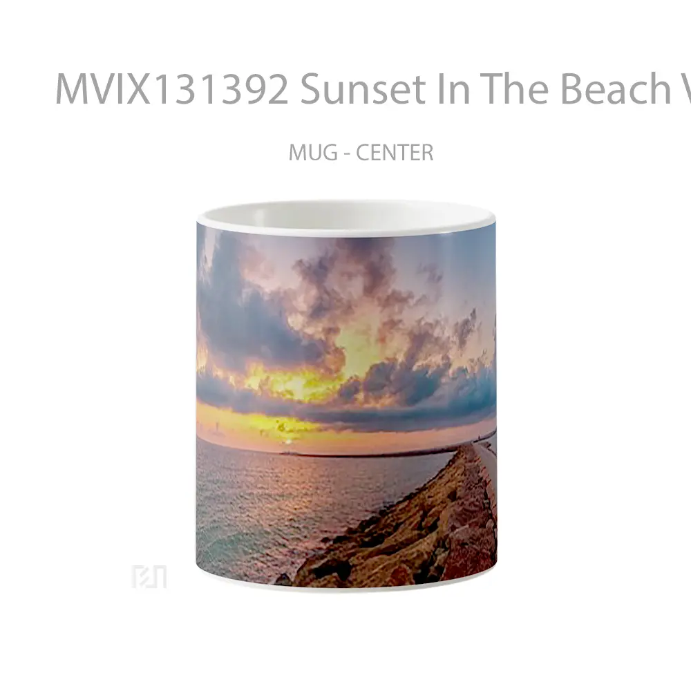 Mug Sunset In The Beach V1 Gelas Pemandangan Alam