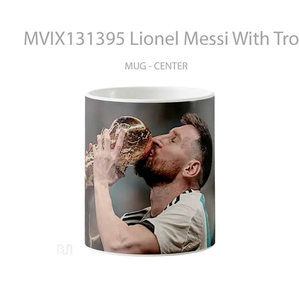 Mug Lionel Messi With Trophy Fifa World Cup Gelas Keramik Unik