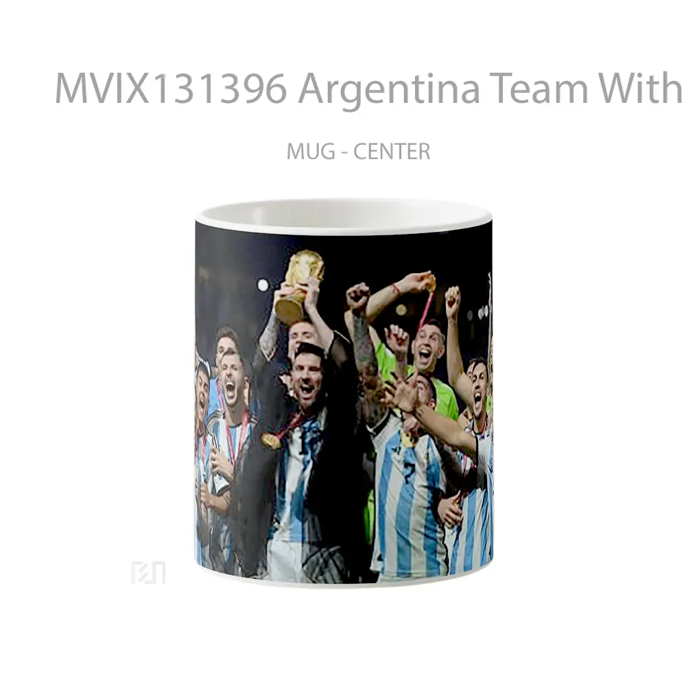 Mug Argentina Team With Tophy Fifa World Cup Gelas Keramik Unik