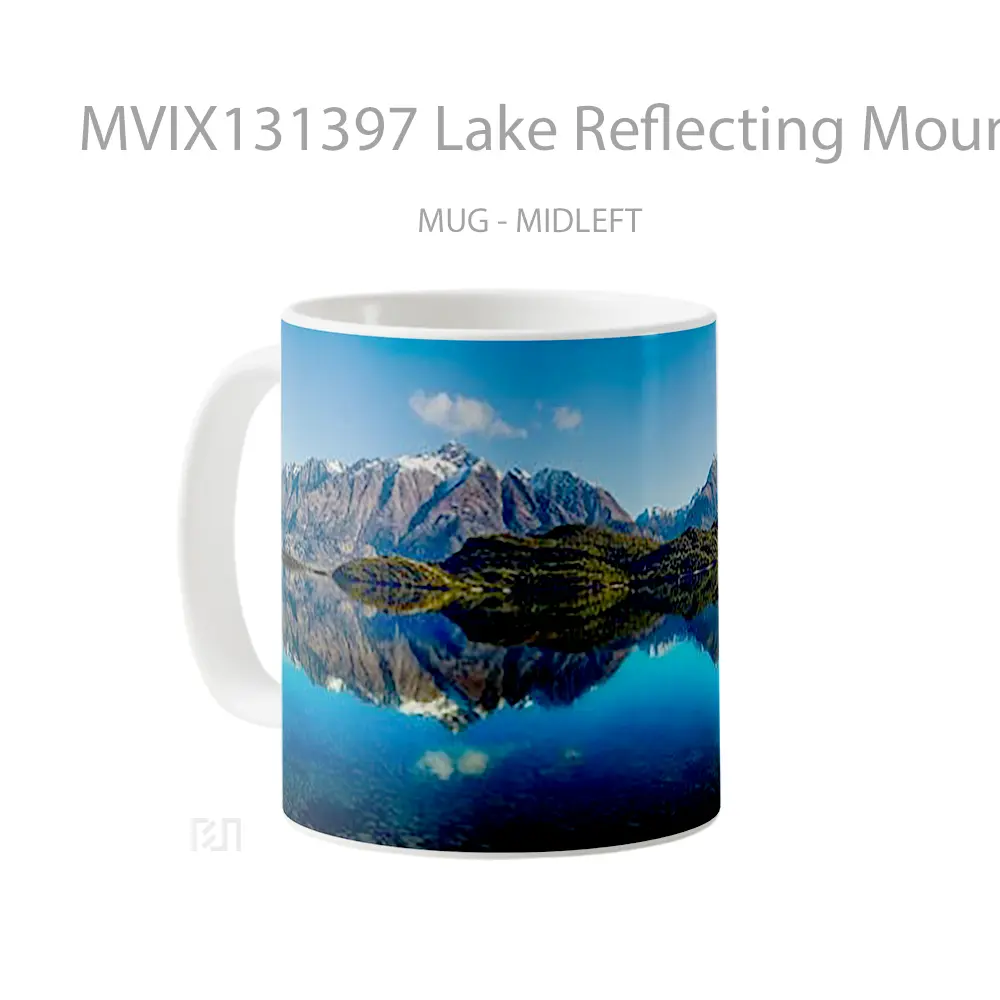 Mug Lake Reflecting Mountains V1 Gelas Pemandangan Alam - All-side / Desain