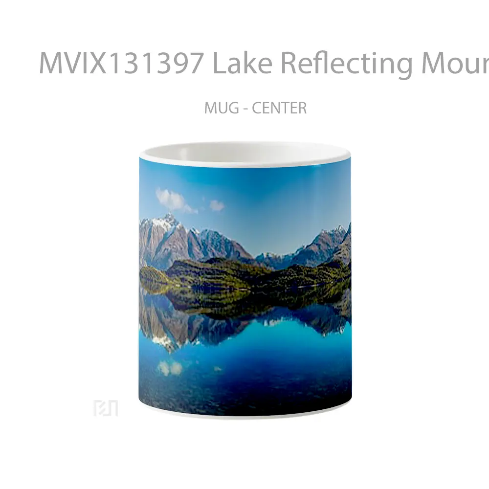 Mug Lake Reflecting Mountains V1 Gelas Pemandangan Alam