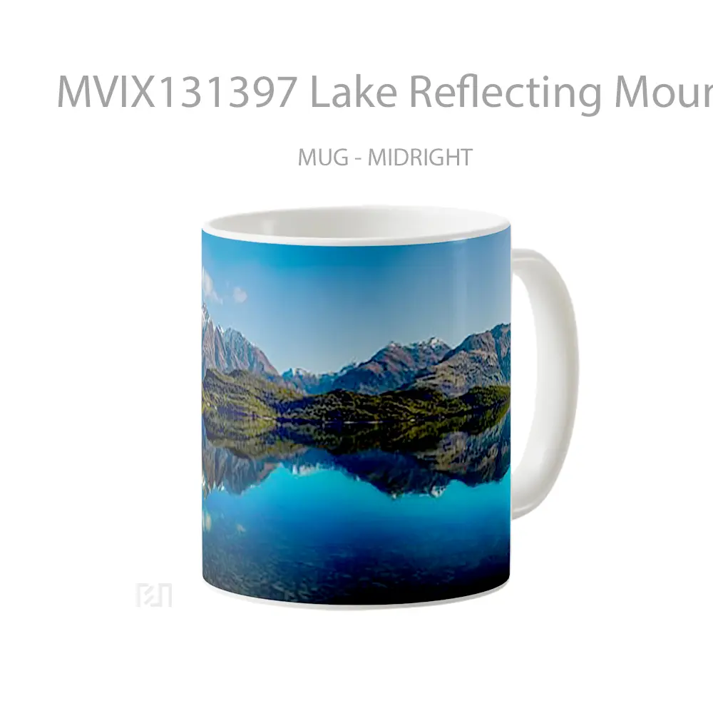 Mug Lake Reflecting Mountains V1 Gelas Pemandangan Alam - All-side / Desain