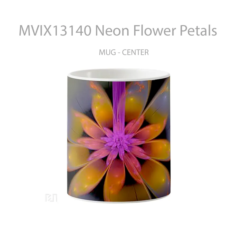 Mug Neon Flower Petals Gelas Pemandangan Alam