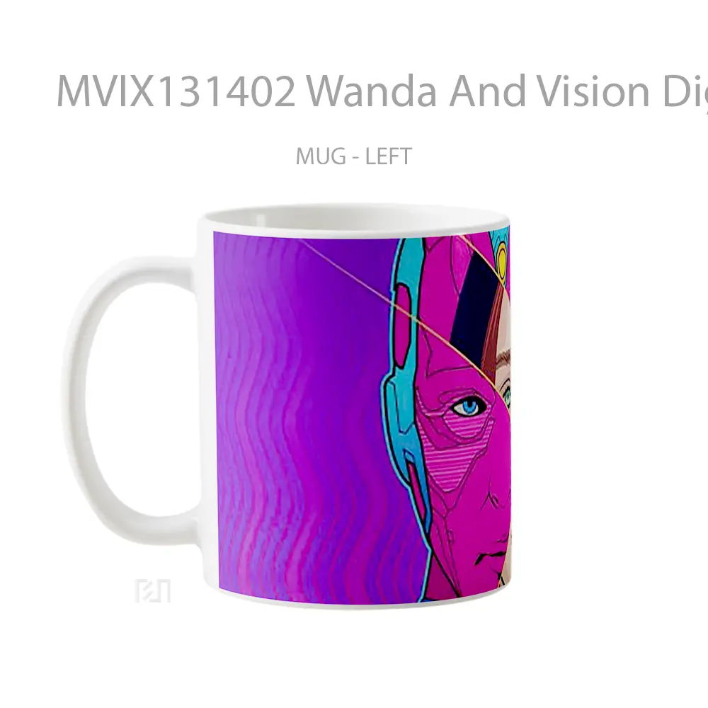 Mug Wanda And Vision Digital Illustration Gelas Superhero - All-side / Desain