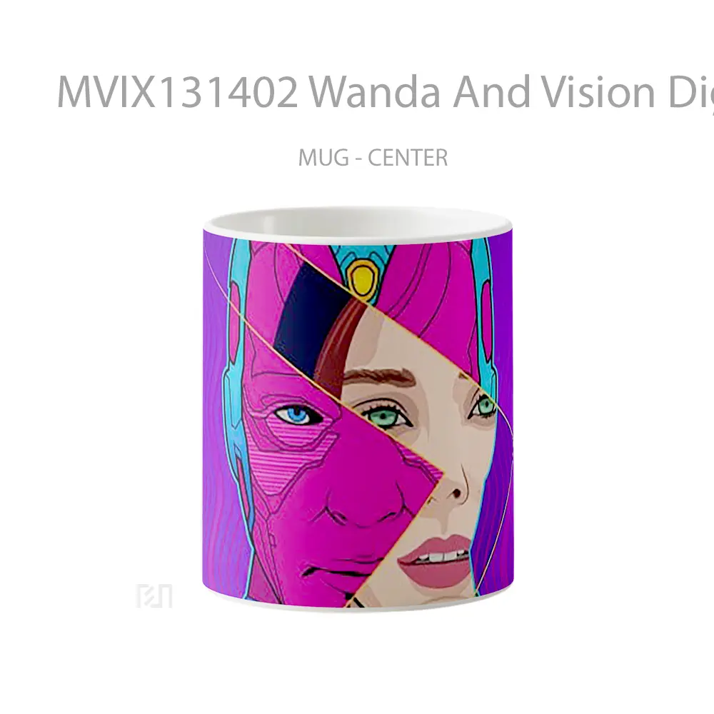 Mug Wanda And Vision Digital Illustration Gelas Superhero