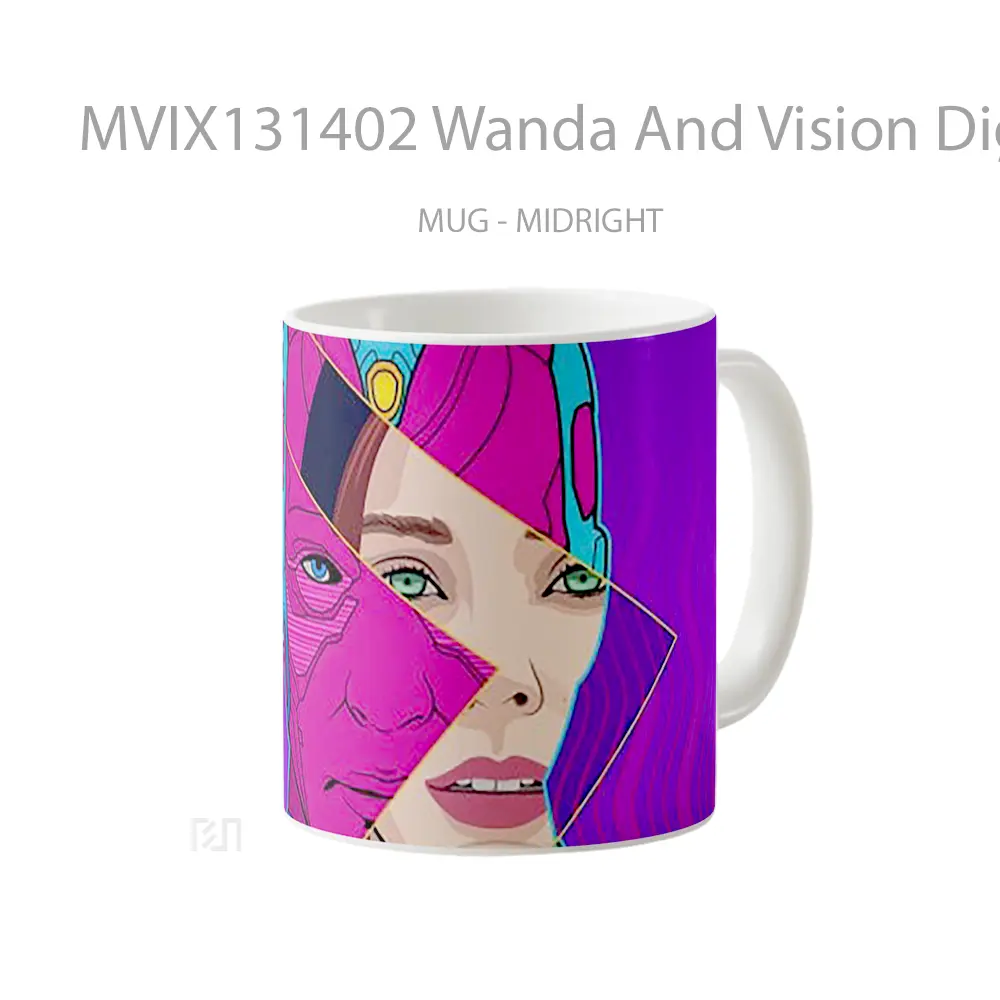 Mug Wanda And Vision Digital Illustration Gelas Superhero - All-side / Desain