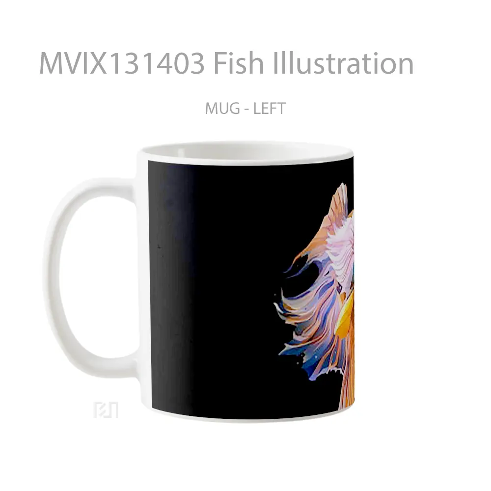 Mug Fish Illustration Gelas Hewan Lucu - All-side / Desain