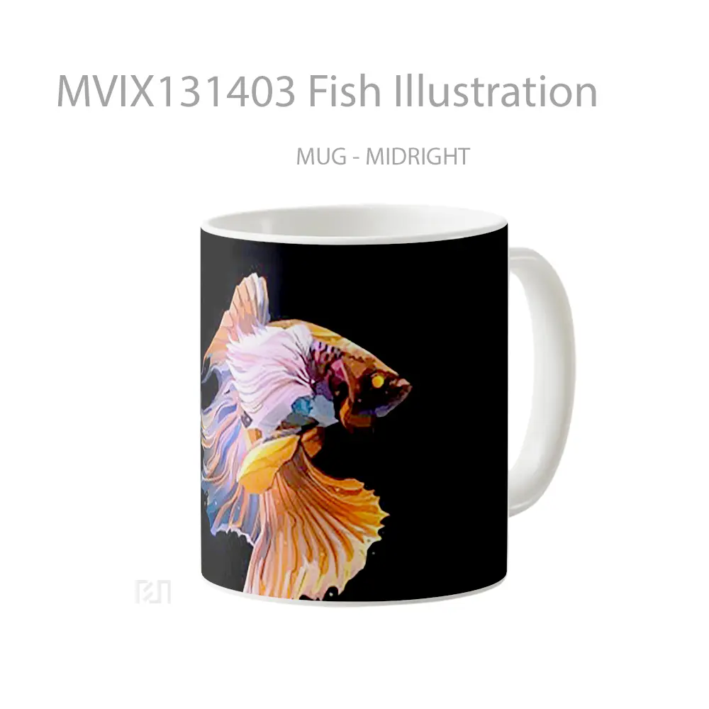 Mug Fish Illustration Gelas Hewan Lucu - All-side / Desain