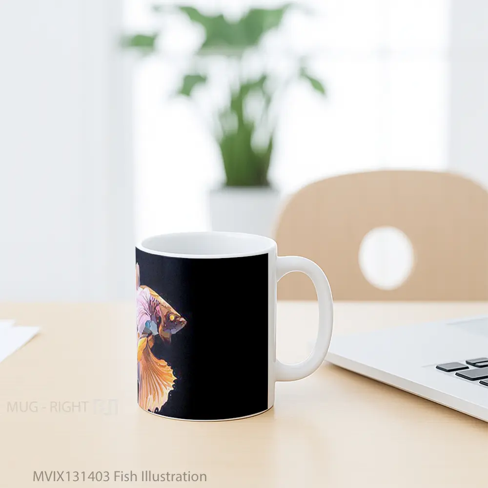 Mug Fish Illustration Gelas Hewan Lucu - All-side / Desain