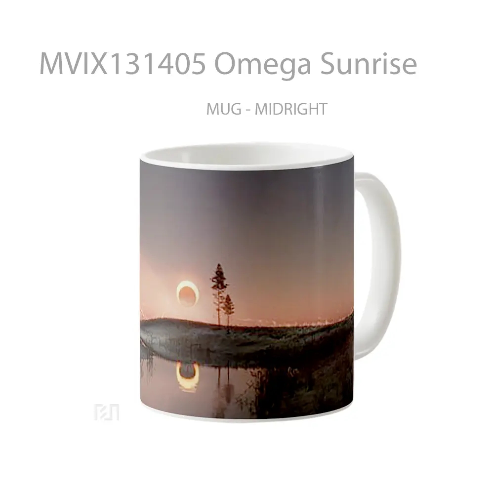 Mug Omega Sunrise Gelas Pemandangan Alam - All-side / Desain