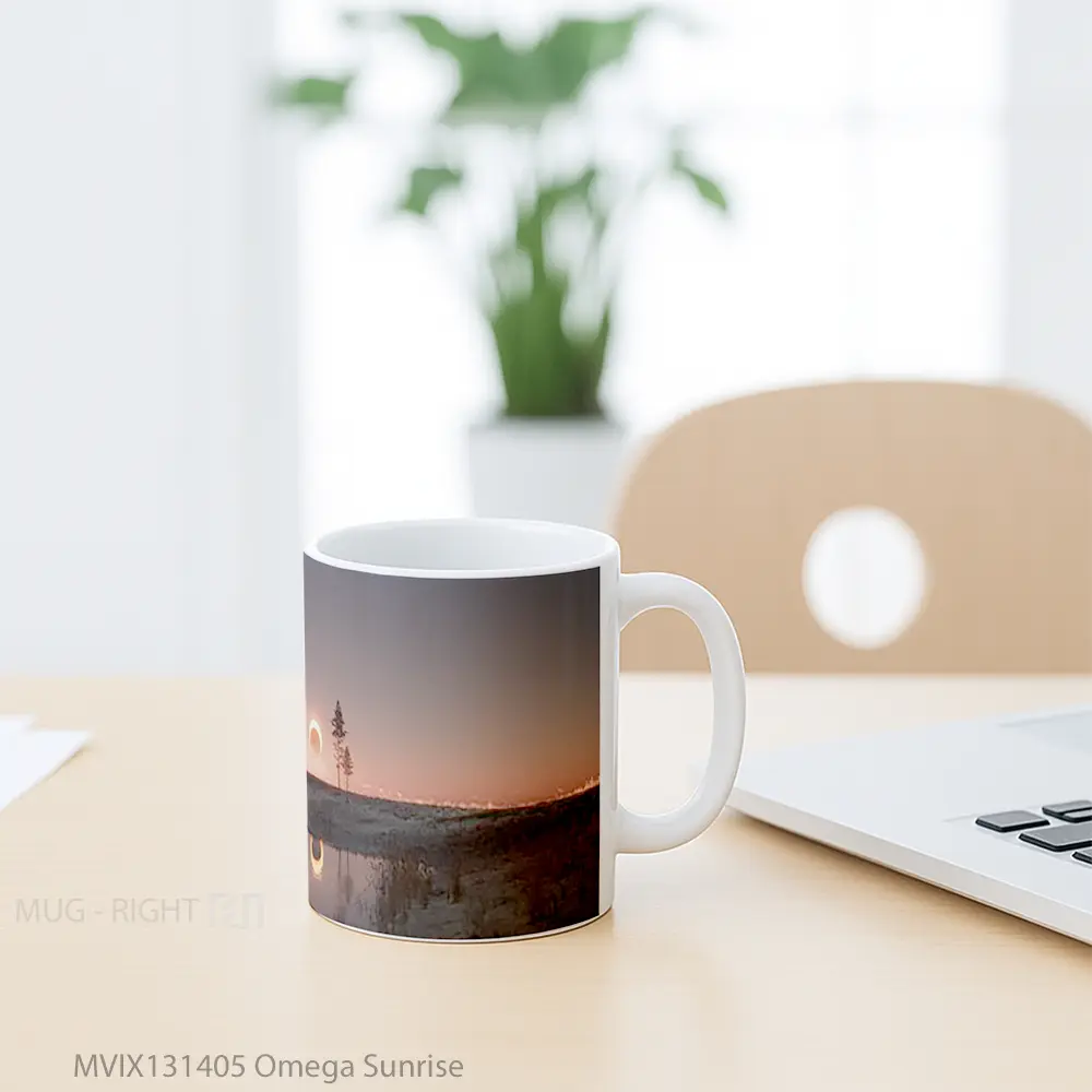 Mug Omega Sunrise Gelas Pemandangan Alam - All-side / Desain