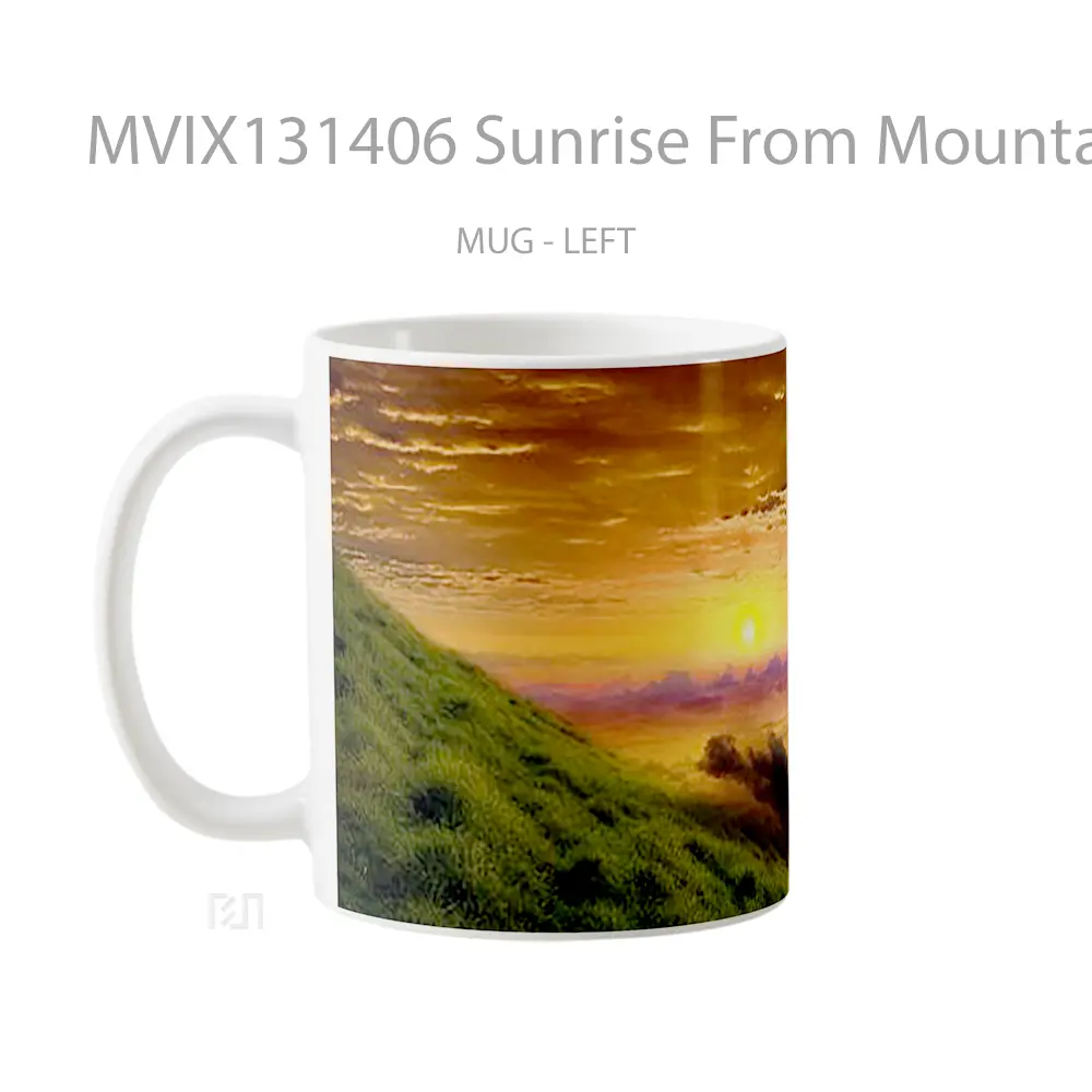 Mug Sunrise From Mountain Gelas Pemandangan Alam - All-side / Desain