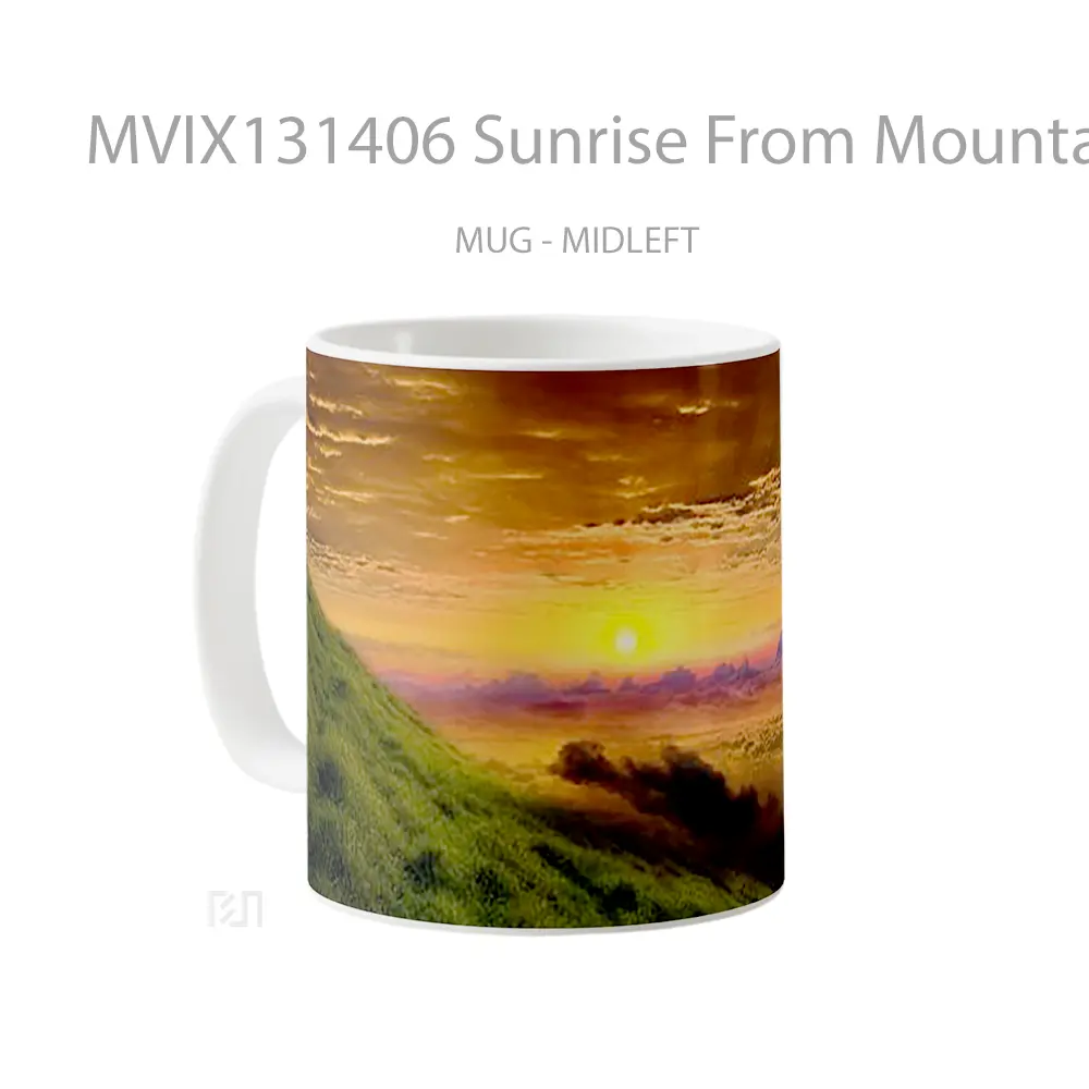 Mug Sunrise From Mountain Gelas Pemandangan Alam - All-side / Desain