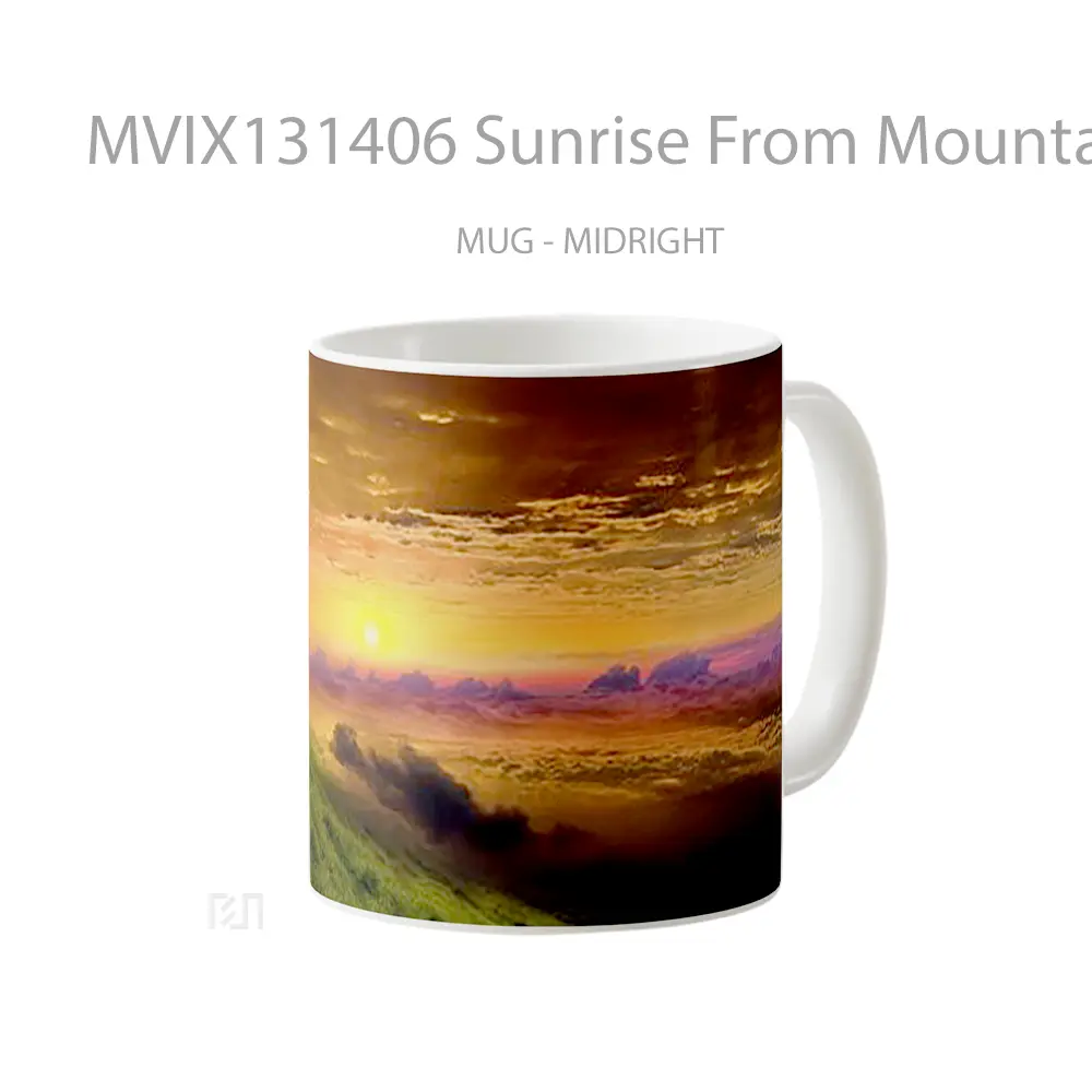 Mug Sunrise From Mountain Gelas Pemandangan Alam - All-side / Desain
