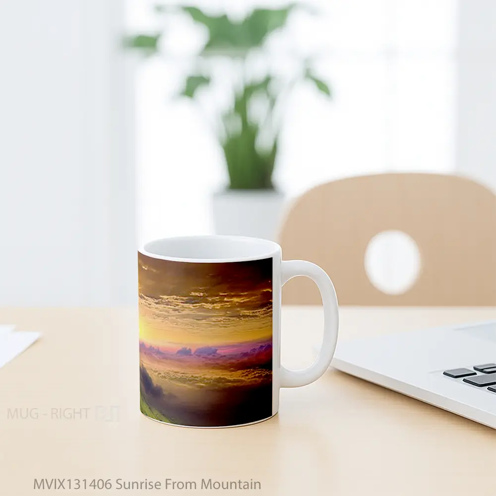 Mug Sunrise From Mountain Gelas Pemandangan Alam - All-side / Desain