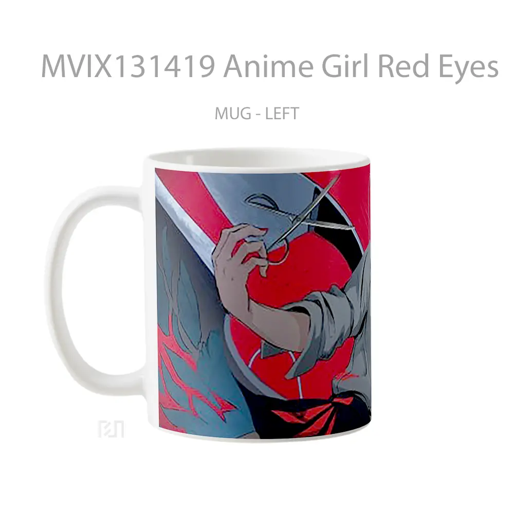 Mug Anime Girl Red Eyes Cangkir Anime - All-side / Desain